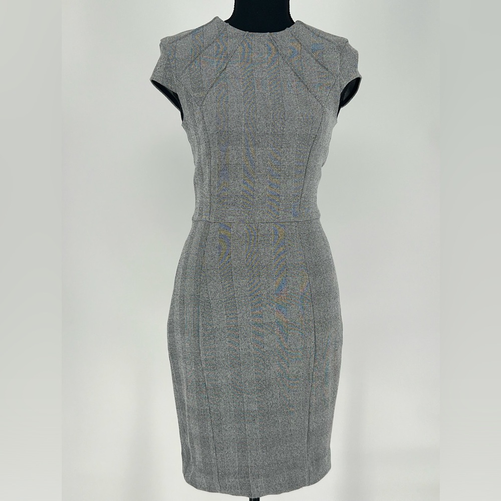 H & M HOUNDSTOOTH GREY AND BLACK DRESS